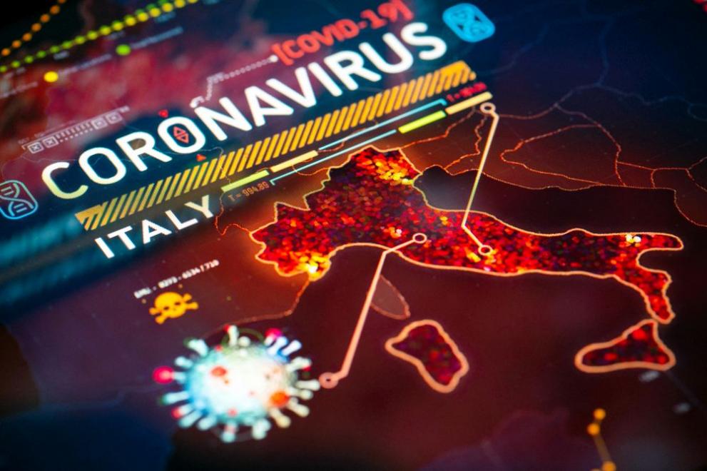 Италия карта на коронавирус
