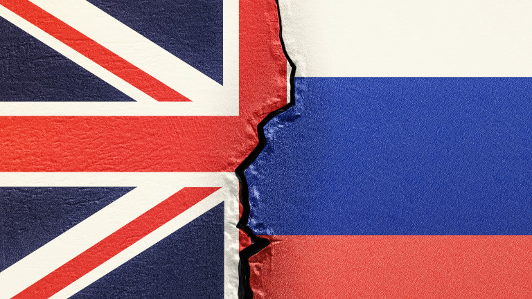 Great Britain and Russia, political conflict concept. 3D rendering