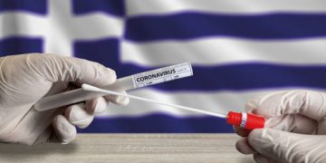 Coronavirus COVID-19 swab test in Greece