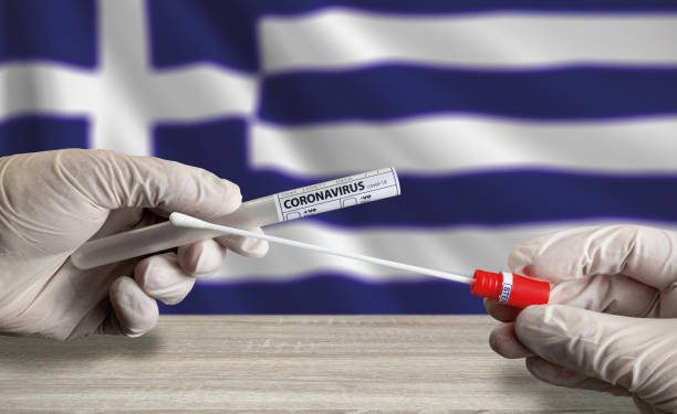 Coronavirus COVID-19 swab test in Greece